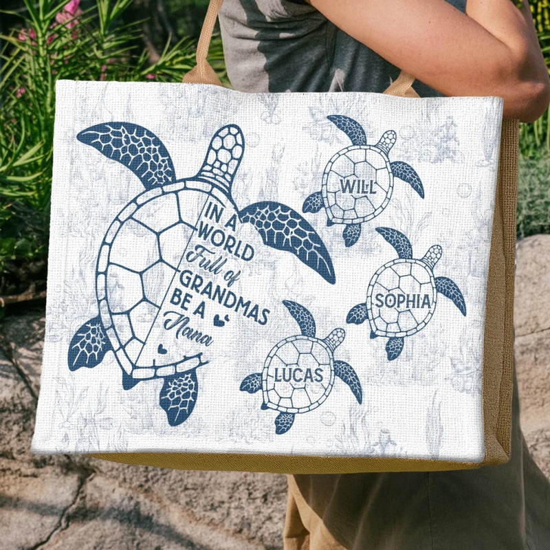 Custom Hemp Tote Bag - Personalized Birthday Gifts For Mom, Grandma - The Best Nana Ever, Beach Bag