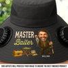 Custom Photo Hat With Fans Solar Power - Personalized Birthday Fishing Gifts For Fisherman, Dad, Grandpa - Reel Legends Never Die