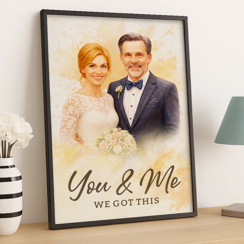 Custom Photo Vertical Poster - Personalized Anniversary Wedding Gifts For Husband And Wife, Him And Her - Our Forever Begins
