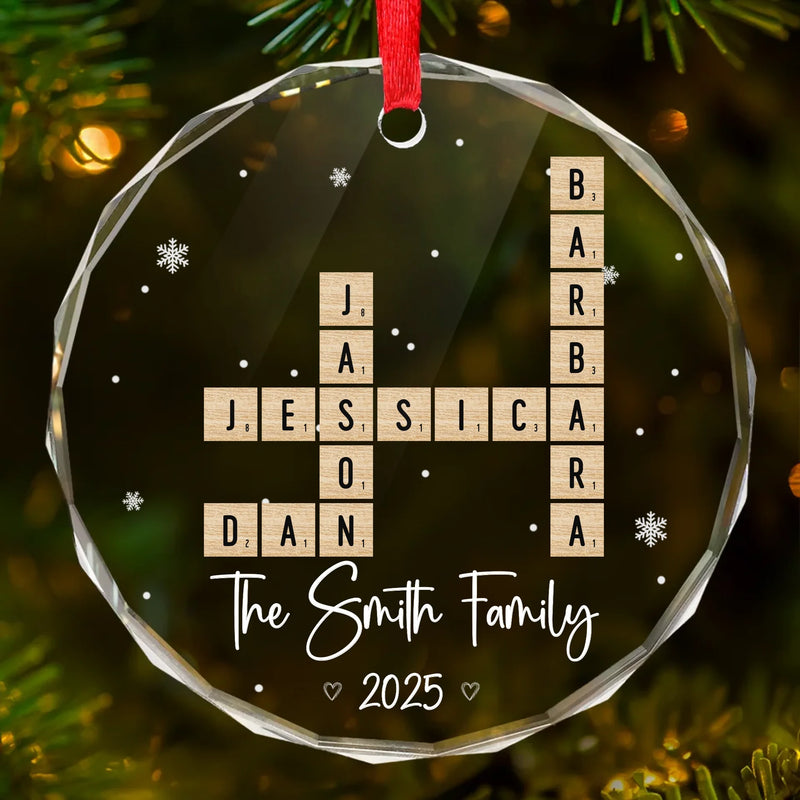Sending Love And Comfort During This Time - Family Personalized Custom Circle Glass Ornament - Christmas Gift For Family Members