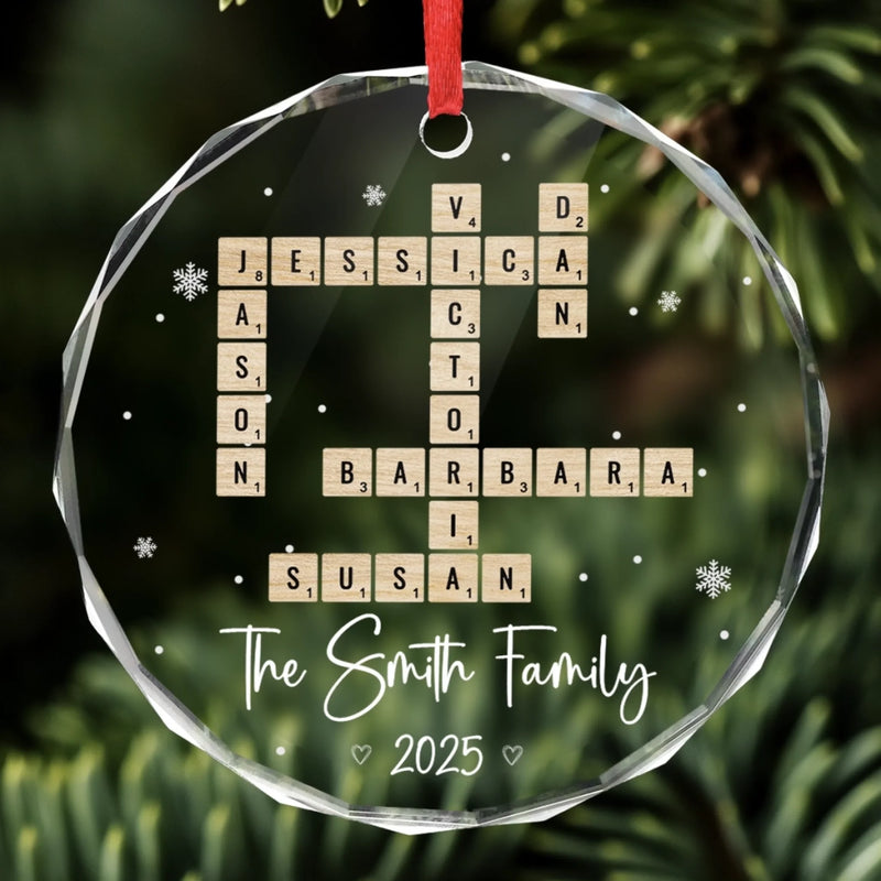 All I Want For Christmas Is To Be With My Family - Family Personalized Custom Circle Glass Ornament - Christmas Gift For Family Members