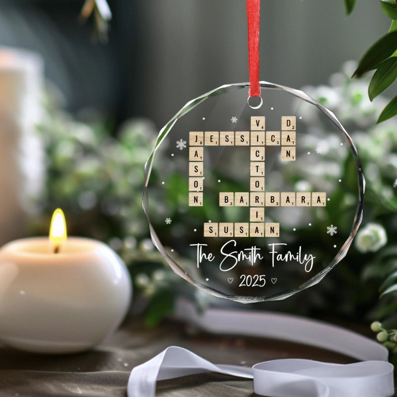 All I Want For Christmas Is To Be With My Family - Family Personalized Custom Circle Glass Ornament - Christmas Gift For Family Members
