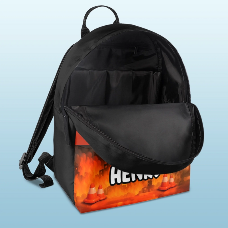 Custom Photo Kids Backpack - Personalized Back To School Gifts For Kids - Brave Little Firefighter Hero