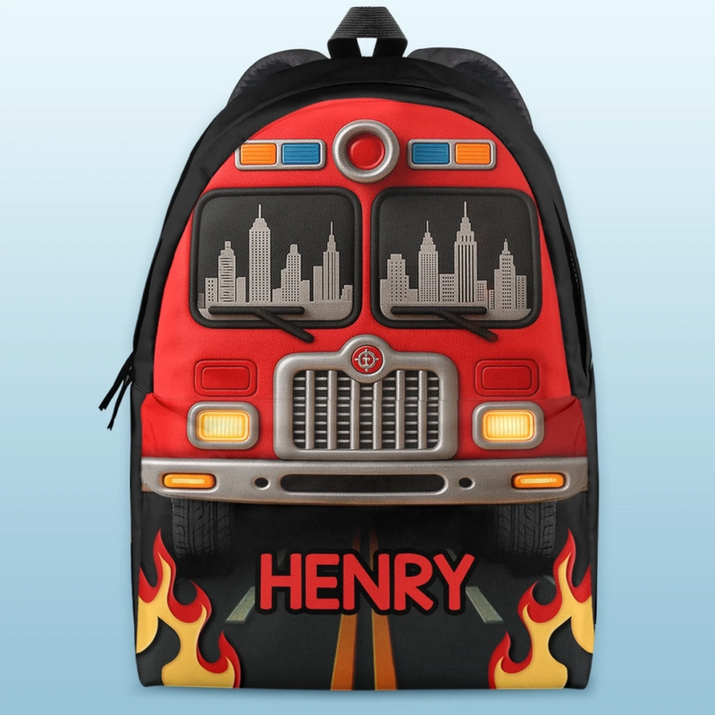 Custom Kids Backpack - Personalized Back To School Gifts For Kids - Racing To Save The Day