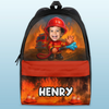 Custom Photo Kids Backpack - Personalized Back To School Gifts For Kids - Brave Little Firefighter Hero