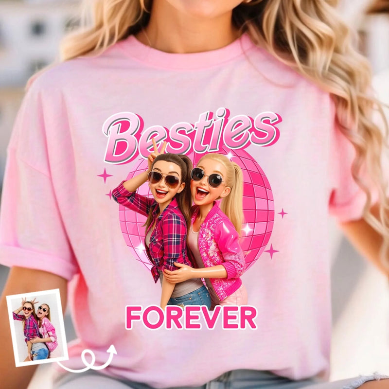 Custom Photo Unisex T-shirt, Premium T-shirt, Hoodie - Personalized Best Friend Birthday Gifts For Women, Besties, Sisters, BFF - Besties For Life Always