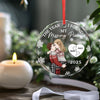 I Found My Missing Piece - Couple Personalized Custom Circle Glass Ornament - Christmas Gift For Husband Wife, Anniversary