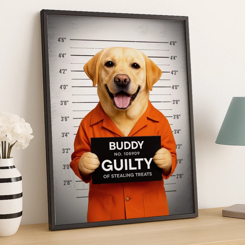 Custom Photo Vertical Poster - Personalized Birthday Gifts For Dog Cat Lovers, Dog Dad And Mom, Cat Owners - Professional Treat Burglar