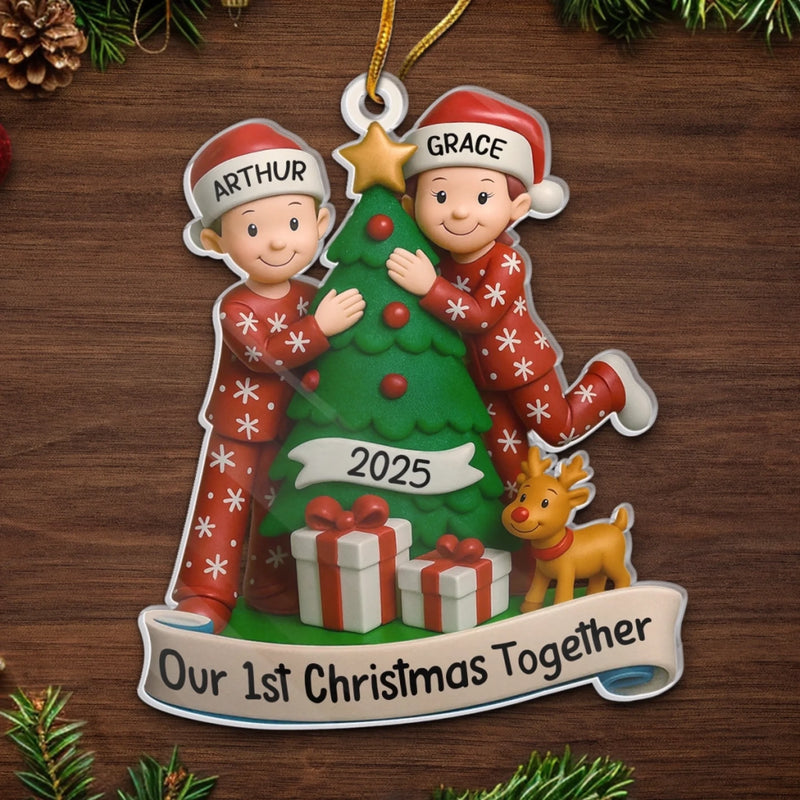Custom Acrylic Ornament - Personalized Anniversary Christmas Wedding Gifts For Husband And Wife, Him And Her - The Best Present Is Being With You