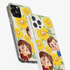 Custom 3D Inflated Effect Printed Clear Phone Case - Personalized Birthday Gifts For Mom, Grandma - Blooming With Joy Together