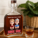 Custom Name Anniversary Gifts for Couples - Personalized Round Whiskey Bottle