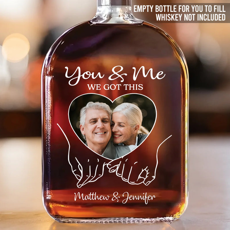 Custom Photo Whiskey Bottle - Personalized Anniversary Wedding Gifts For Husband And Wife, Him And Her - Still Stuck With You