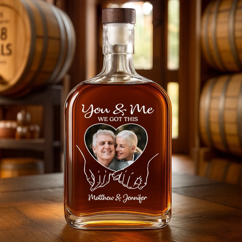 Custom Photo Whiskey Bottle - Personalized Anniversary Wedding Gifts For Husband And Wife, Him And Her - Still Stuck With You