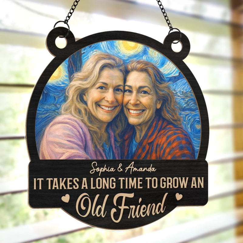 Custom Photo Window Hanging Suncatcher Ornament - Personalized Best Friend Birthday Gifts For Women, Besties, Sisters, BFF - Friends Who Shine Together