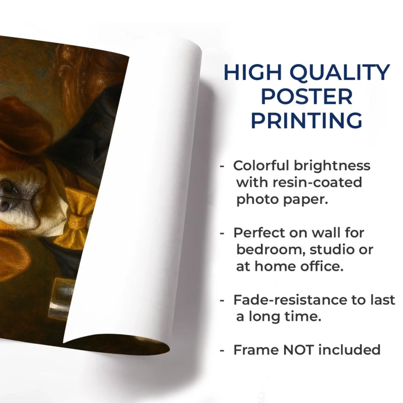 Custom Dog Portrait Gentleman Gifts for Dog Lovers - Personalized Poster