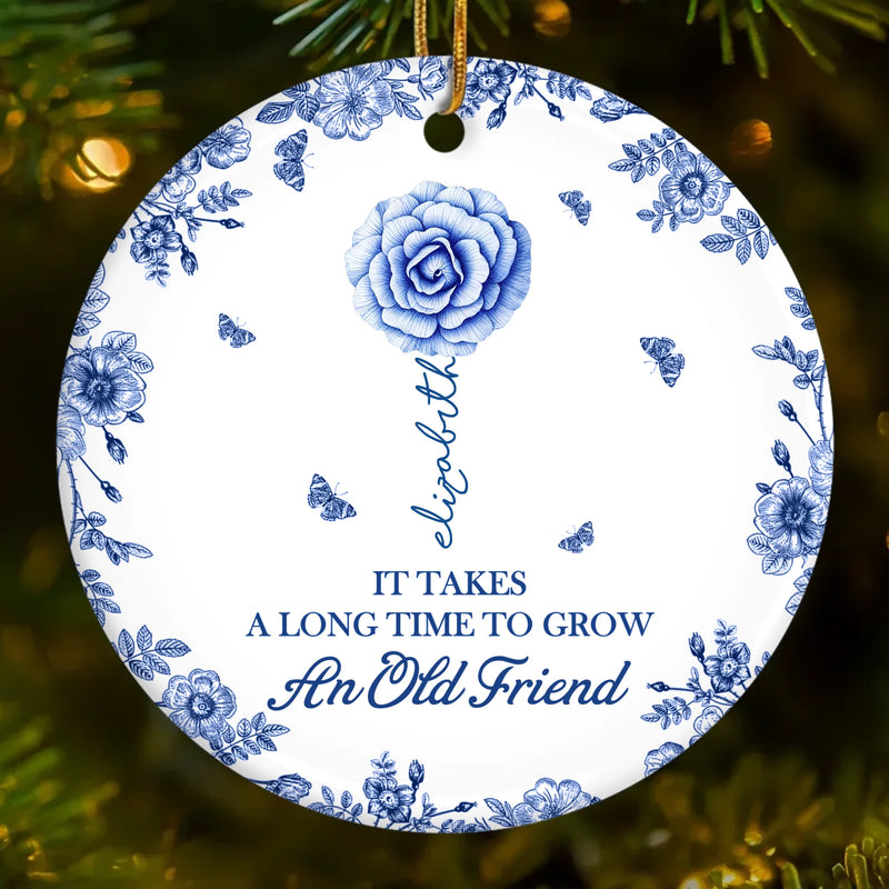 Custom Name Old Friend Christmas Gifts - Personalized Ceramic Ornament