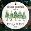 The Love In Our Family Tree Is Timeless - Family Personalized Custom Ornament - Ceramic Round Shaped - Christmas Gift For Family Members, First Christmas
