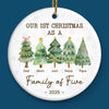 The Love In Our Family Tree Is Timeless - Family Personalized Custom Ornament - Ceramic Round Shaped - Christmas Gift For Family Members, First Christmas