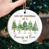 The Love In Our Family Tree Is Timeless - Family Personalized Custom Ornament - Ceramic Round Shaped - Christmas Gift For Family Members, First Christmas