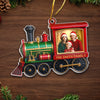 Custom Photo Acrylic Ornament - Personalized Christmas Birthday Gifts For Mom, Dad, Kids - All Aboard The Christmas Train