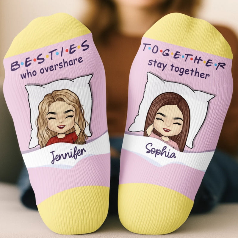 Custom Crew Socks - Personalized Best Friend Birthday Gifts For Women, Besties, Sisters, BFF - Besties With Zero Limits