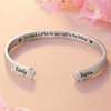 Custom Engraved Stainless Steel Cuff Bracelet - Personalized Best Friend Birthday Gifts For Women, Besties, Sisters, BFF - Partners In Crime Forever