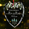 Custom Heart Glass Ornament - Personalized Anniversary Christmas Wedding Gifts For Husband And Wife, Him And Her - Season Of Us