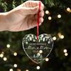 Custom Heart Glass Ornament - Personalized Anniversary Christmas Wedding Gifts For Husband And Wife, Him And Her - Season Of Us