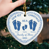 Custom Ceramic Ornament - Personalized Christmas Birthday Gifts For Mom, Dad, Kids - Our 1st Christmas