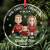 Custom Circle Glass Ornament - Personalized Christmas Birthday Gifts For Mom, Dad, Kids - Family Time Is Christmas Time