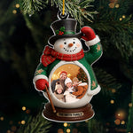 Custom Photo Snowman Christmas Family Gifts - Personalized Ornament