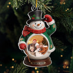 Custom Photo Snowman Christmas Family Gifts - Personalized Ornament