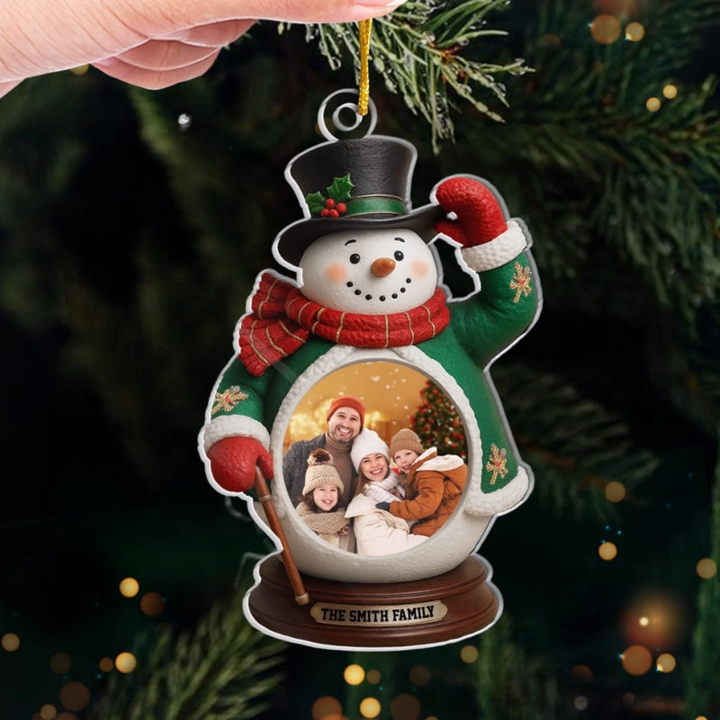 Custom Photo Acrylic Ornament - Personalized Christmas Birthday Gifts For Mom, Dad, Kids - Snow Much Love Inside
