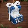 Custom Acrylic Ornament - Personalized Anniversary Christmas Wedding Gifts For Husband And Wife, Him And Her - We’re Getting Married