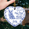 Custom Ceramic Ornament - Personalized Pet Christmas Memorial Sympathy Gifts For Dogs - Left A Paw Print On My Heart Forever
