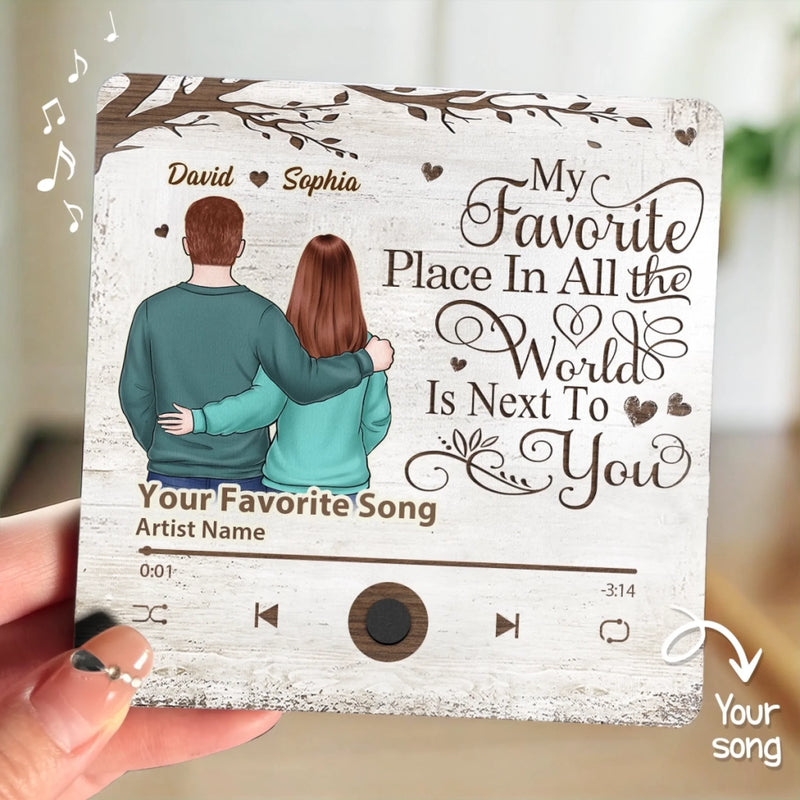 Custom Music Fridge Magnet That Can Play Songs - Personalized Anniversary Wedding Gifts For Husband And Wife, Him And Her - Together Is My Best Track