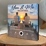 Custom Couple Song Sunset Gifts - Personalized Music Fridge Magnet
