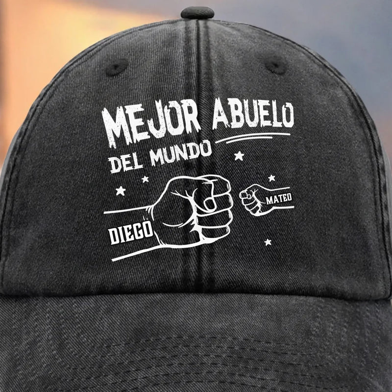 Gorra de Béisbol Personalizada de Mezclilla Vintage Lavada – Regalos de Cumpleaños Personalizados para Papá, Abuelo – Amado Por Ellos, Llamado Papá