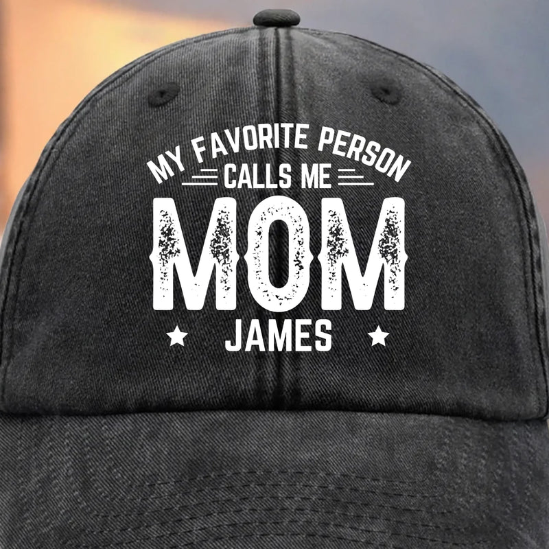 Custom Vintage Washed Denim Baseball Cap - Personalized Birthday Gifts For Mom, Grandma - Loved Most When Called Mom