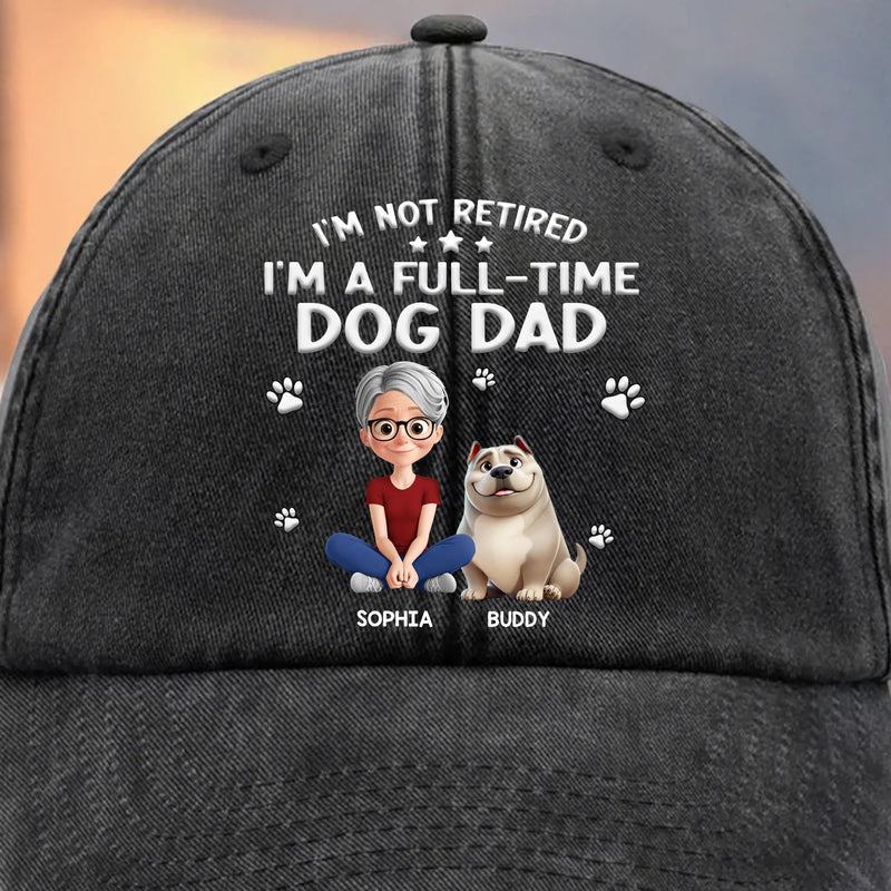 Custom Vintage Washed Denim Baseball Cap - Personalized Birthday Gifts For Dog Lovers, Dog Dad And Mom - Paws And Relax