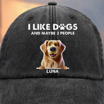Custom Name Funny Dog Lover Gifts - Personalized Washed Baseball Cap