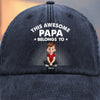 Oh Crap, I Have Kids - Family Personalized Custom Vintage Washed Denim Baseball Cap - Father's Day, Gift For Dad, Grandpa