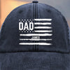 Carrying My Crew On My Cap - Family Personalized Custom Vintage Washed Denim Baseball Cap - Father's Day, Gift For Dad, Grandpa