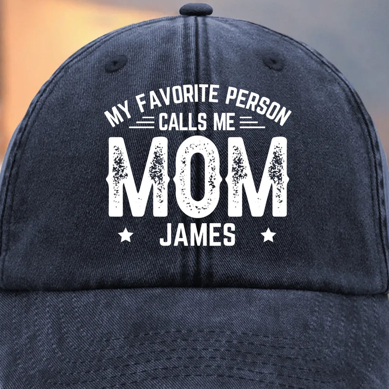 Custom Vintage Washed Denim Baseball Cap - Personalized Birthday Gifts For Mom, Grandma - Loved Most When Called Mom