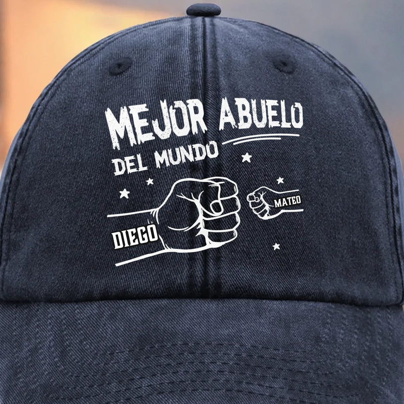 Gorra de Béisbol Personalizada de Mezclilla Vintage Lavada – Regalos de Cumpleaños Personalizados para Papá, Abuelo – Amado Por Ellos, Llamado Papá