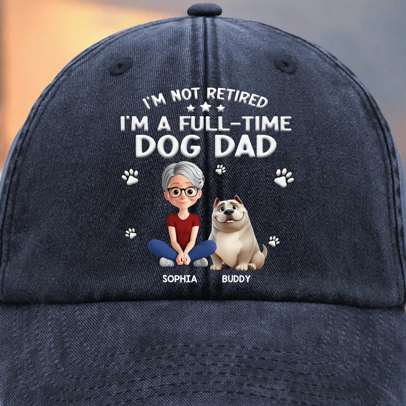 Custom Vintage Washed Denim Baseball Cap - Personalized Birthday Gifts For Dog Lovers, Dog Dad And Mom - Paws And Relax