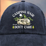 Custom Name Camping RV Gifts for Campers - Personalized Washed Baseball Cap