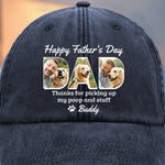 Custom Pet Photo Father's Day Gifts for Dog Dads - Personalized Washed Baseball Cap