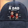 Custom Vintage Washed Denim Baseball Cap - Personalized Birthday Gifts For Dad - Dad and His Crew