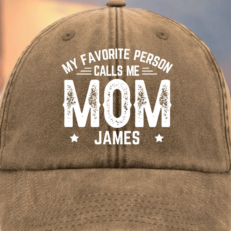 Custom Vintage Washed Denim Baseball Cap - Personalized Birthday Gifts For Mom, Grandma - Loved Most When Called Mom